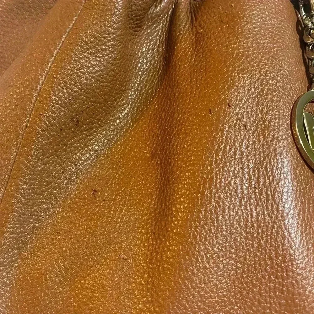 Michael kors brown leather satchel handbag